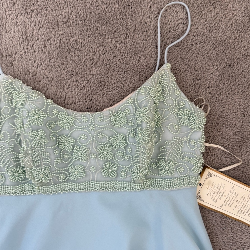 NWT VINTAGE FAVIANA PEARL EMBELLISHED BABYDOLL DRESS 90S Y2K - Picture 7 of 8